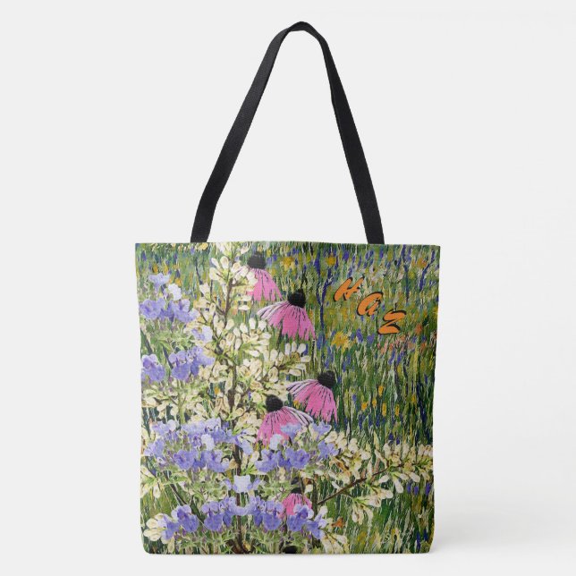 Tote Bag Fleurs sauvages dans une prairie à Arles - Monogra (Devant)