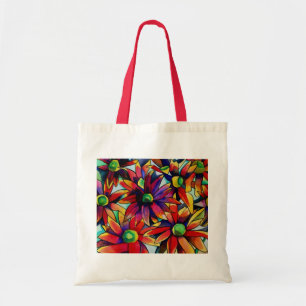 Tote Bag Fleurs sauvages multicolores de marguerite en pail