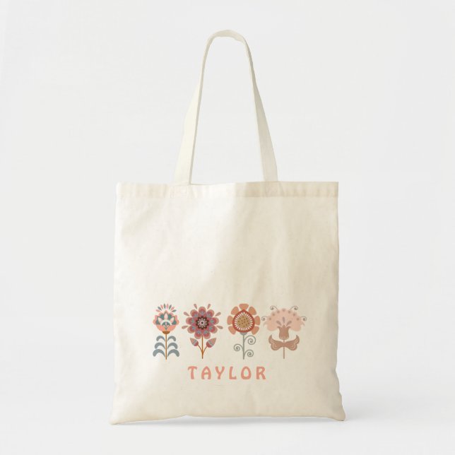 Tote Bag fleurs scandinaves (Devant)