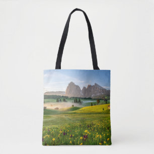 Tote Bag Fleurs   Spring Alpe di Siusi Langkofel