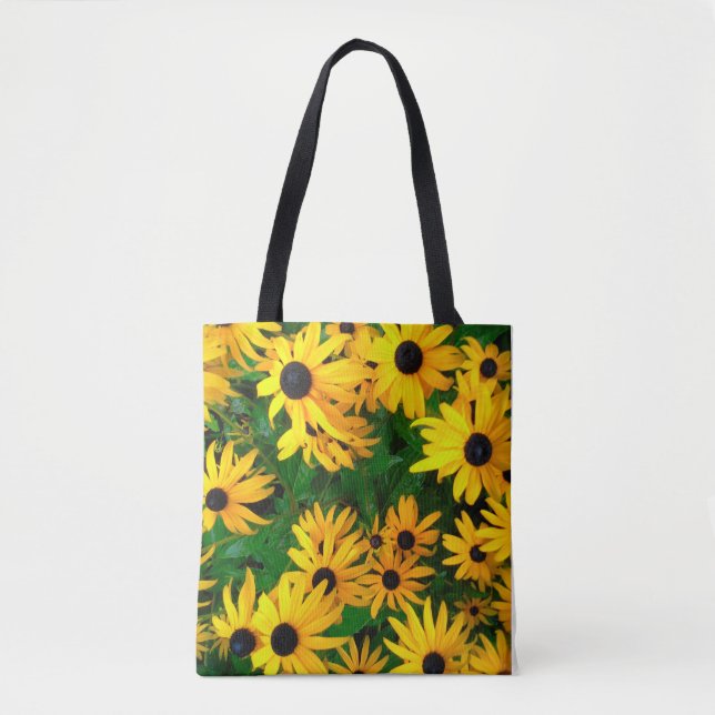 TOTE BAG FLEURS SUSAN NOIRE À OEIL (Devant)