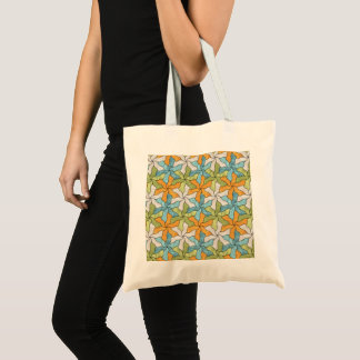 Tote Bag Fleurs Tessellées De Verre Tiré