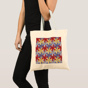 Tote Bag Fleurs Tessellées De Verre Tiré