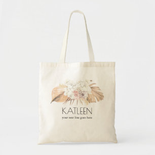 Tote Bag Fleurs tropicales et feuillage Feuille de palmiers