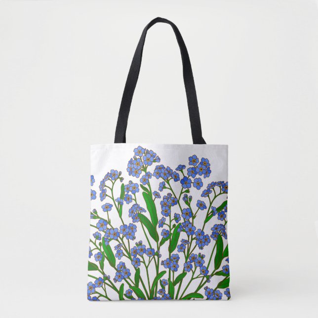 Tote Bag Fleurs violettes, Oubliez-Moi Pas Fleur sauvage (Devant)