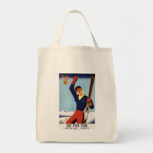 Tote Bag Flexible Flyer Pin-Up Skiing Girl