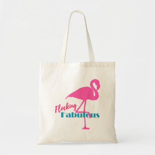 Tote Bag Flocking Fabulous Typography avec Flamant rose ros