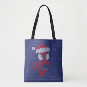 Tote Bag Flocon de neige Spidey pour les fêtes en tricot gr