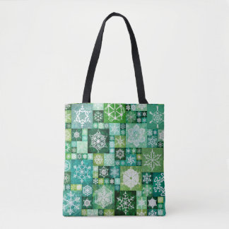 Tote Bag Flocons de neige au crochet Patchwork numérique ve