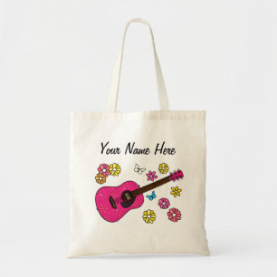 Tote Bag Floral Acoustique Guitare Guitariste Personnalisé