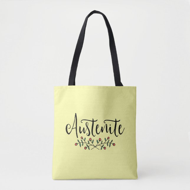 Tote Bag Floral Austenite Yellow Bookish (Devant)