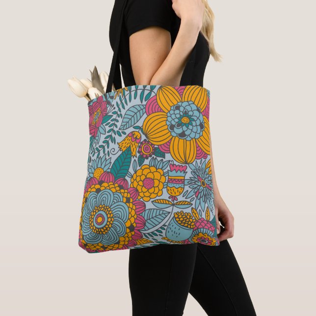 Tote Bag Floral coloré (De près)