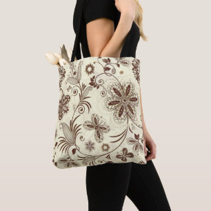 Tote Bag Floral coloré Motif sans joint