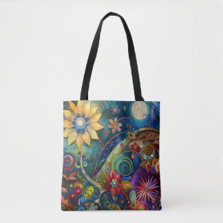 Tote Bag Floral Cosmique