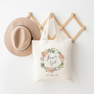 Tote Bag Floral du milieu de l'été   Flower Girl Bridal Par