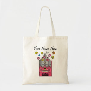 Tote Bag Floral Eglise Organiste Musicien Personnalisé
