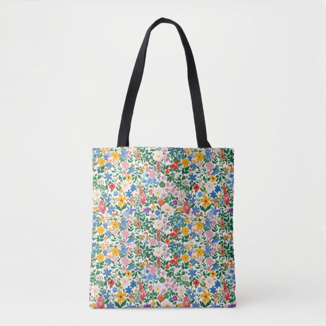 Tote Bag - Floral Flower Pattern. (Front)