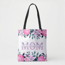 Floral Maman scinde Monogramme avec des noms d'enf