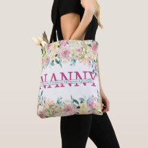 Floral Nanny scinde Monogramme avec des petits-enf