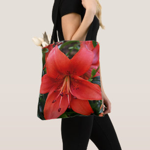Tote Bag Floral Orange Lily