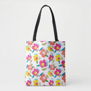 Tote Bag Flore brillante sur blanc