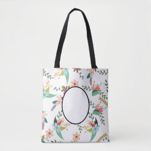 Tote Bag Flore de folklore Ajouter nom, monogramme, texte