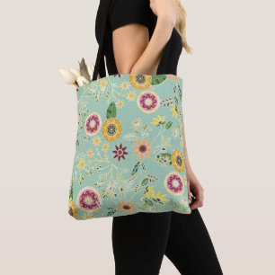 Tote Bag Flore folle colorée et originale Design d'or