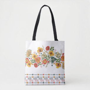 Tote Bag Flore stylisée : Aquarelle Design sans joint.