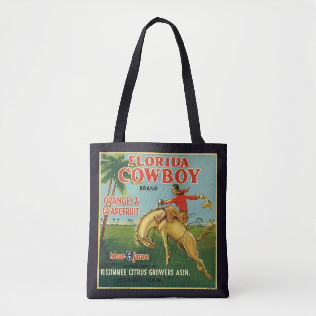 Tote Bag Florida Cowboy Marque Oranges et Étiquette de pamp (Devant)