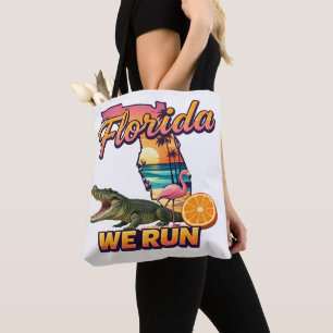 Tote Bag Florida Nous Courons Coucher de Soleil Alligator F