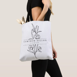 Tote Bag Floriste dessiné à la main Flower Shop Business
