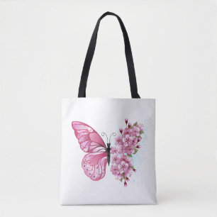 Tote Bag Flower Butterfly