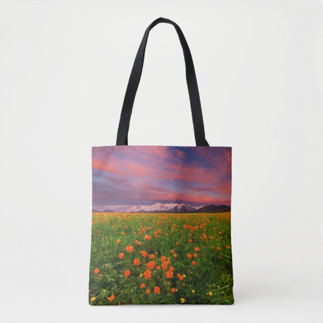 Tote Bag Flowers (homonymie) | Fayot Field Snowcapped Mount (Devant)