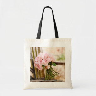 Tote Bag Flowers   Pink Rose Bouquet