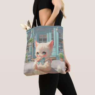 Tote Bag Fluffy Kitten avec Lollipop à la pâtisserie