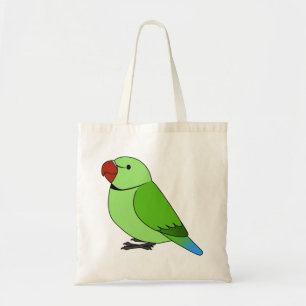 Tote Bag Fluffy perroquet indien vert sauvage à cou cercl