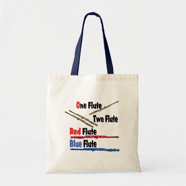 Tote Bag Flûte bleue rouge (Devant)