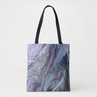 Tote Bag Flux Abstrait Violet & Sarcelle