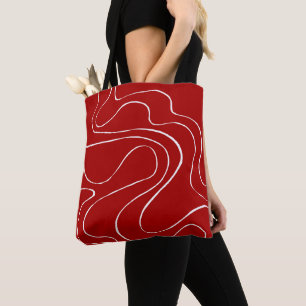 Tote Bag Flux et reflux 2 en rouge et blanc