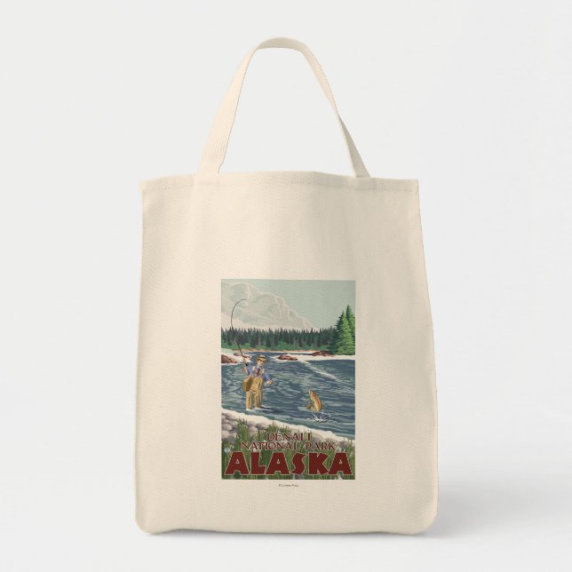Tote Bag Fly Fisherman - Parc national de Denali, Alaska (Devant)