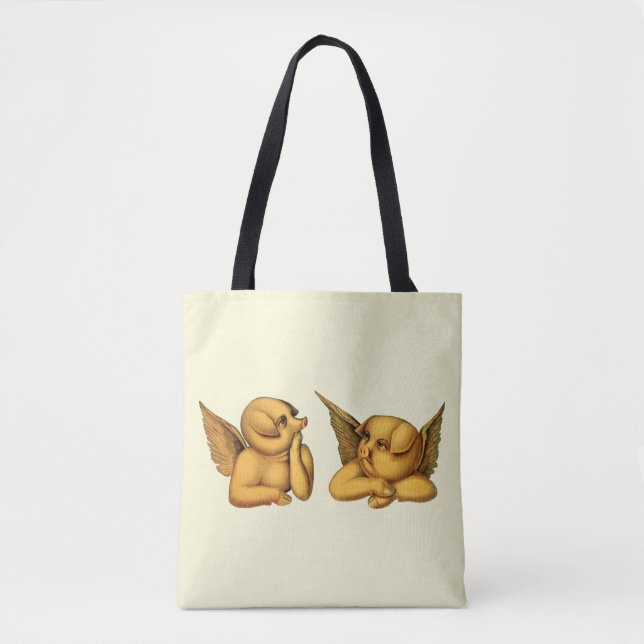 Tote Bag Flying Angel Pigs with wings Imaginaire Animaux Ar (Devant)