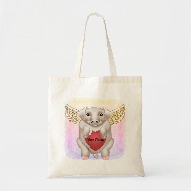 Tote Bag Flying Pig Love (Devant)
