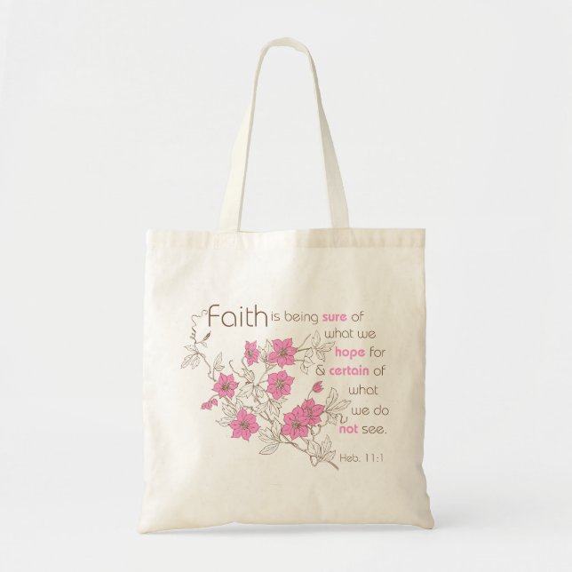 Tote Bag Foi (rose et brun) (Devant)