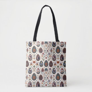 Tote Bag Folklore Bohémien Pâques Pysanky Art Populaire Mys