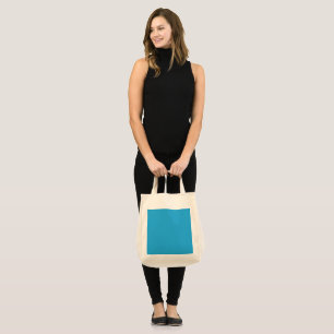 Tote Bag fond bleu avec chat noir et blanc sur