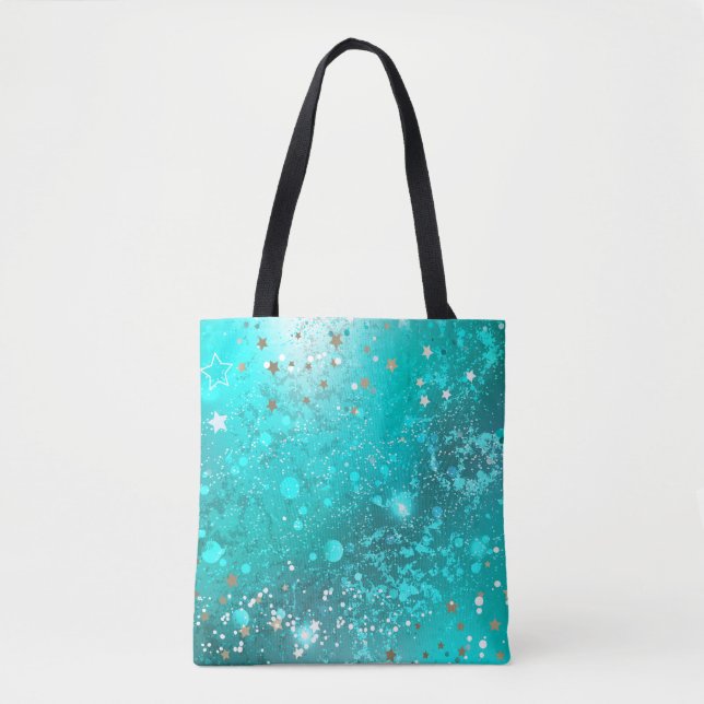 Tote Bag Fond de papier d'aluminium turquoise menthe (Devant)