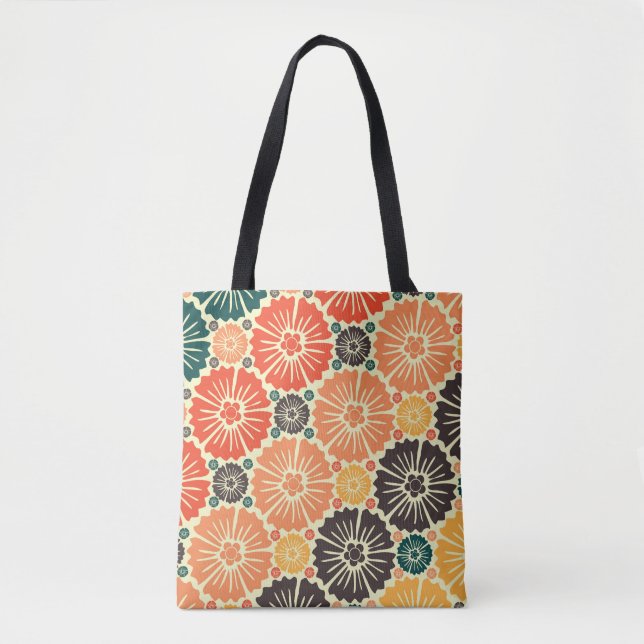Tote Bag Fond d'écran Art Nouveau Retro Design. (Devant)