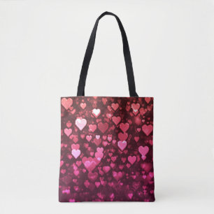 Tote Bag Fond numérique de coeurs Bokeh roses Papier peint