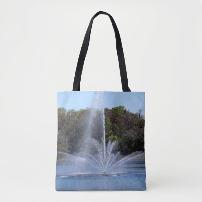 Tote Bag Fontaine sur un lac (Devant)