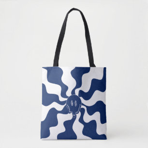 Tote Bag Fonte de sourire en bleu et blanc